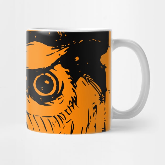 Spooky Orange Halloween Owl by katmargoli